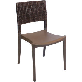 Grosfillex® Java Wicker Stacking Sidechair Bronze UT985037 - Pkg Qty 4
