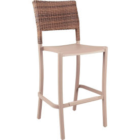 Grosfillex® Java Wicker Stacking Barstool French Taupe UT987181 - Pkg Qty 2