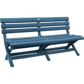 Grosfillex® Westport Outdoor Folding Bench Resin Barn Blue US449747