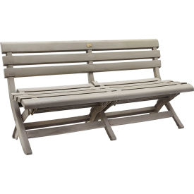 Grosfillex® Westport Outdoor Folding Bench Resin French Taupe US449181