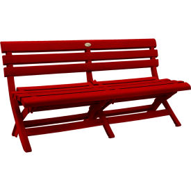 Grosfillex® Westport Outdoor Folding Bench Resin Barn Red US449748