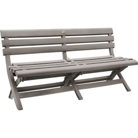 Grosfillex® Westport Outdoor Folding Bench Resin Barn Gray US449766