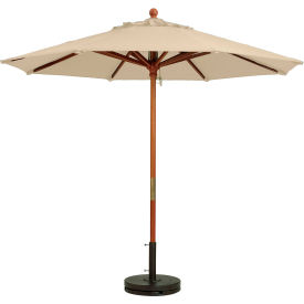 Grosfillex® 9' Wooden Market Outdoor Umbrella Khaki 98910331
