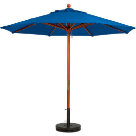 Grosfillex® 9' Wooden Market Outdoor Umbrella Blue 98919731