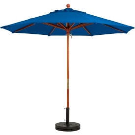 Grosfillex® 7' Wooden Market Outdoor Umbrella Blue 98949731