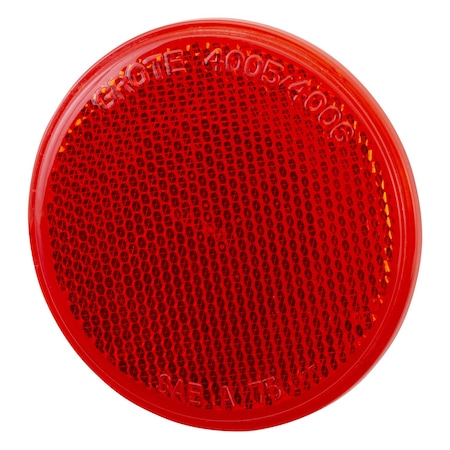 Reflector, Sealed, Stick-On, Red, Dia 3 In MPN:40062