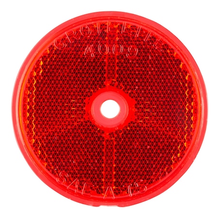 Reflector, Screw Mount, Red, Dia 2 1/2 In MPN:40092