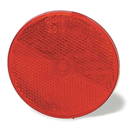 Centr Mount Reflector, Round, Red, 3-5/16
