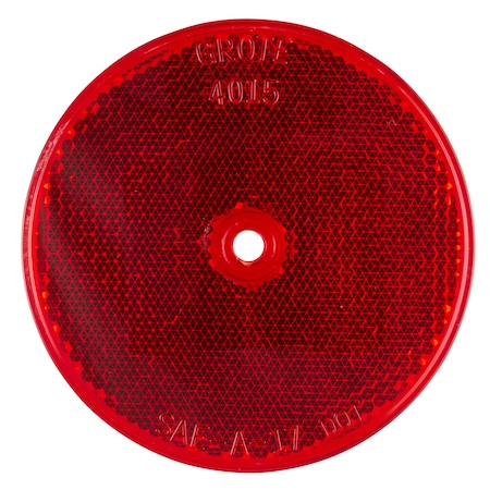 Reflector, Screw Mount, Red, Dia 3-1/4 In MPN:40152
