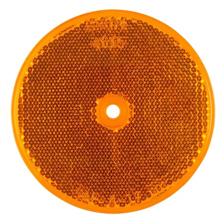 Reflector, Yellow, Round Shape, 3-5/16
