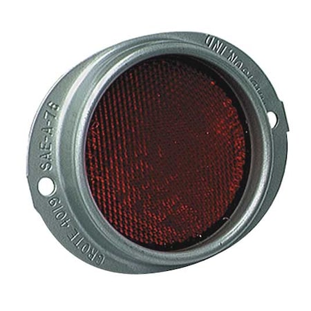 Reflector, Oval, Red, 4-11/16
