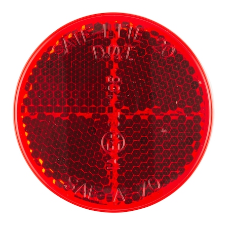 Reflector, Stick-On, Red, Round, Dia 2 In MPN:41002