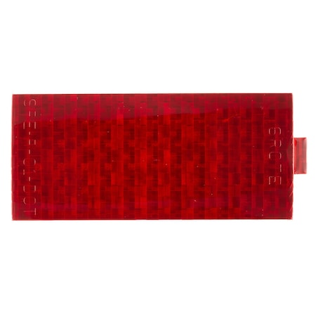 Reflector, Red, Rectangular, 3-13/16