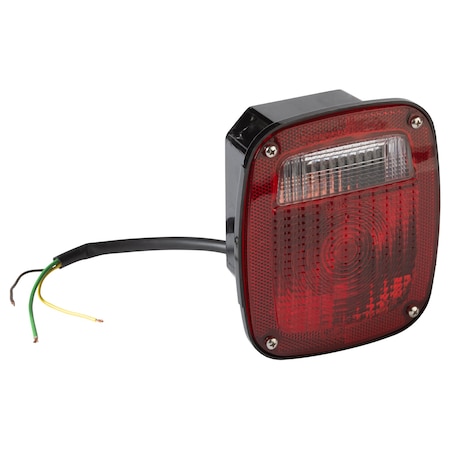 Stop/Turn/Tail Light, Square, Red, 5-3/4