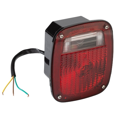 Stop/Turn/Tail Light, Square, Red, 5-3/4