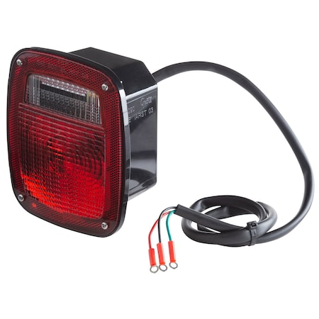 Stop/Turn/Tail Light, Square, Red, 5-3/4