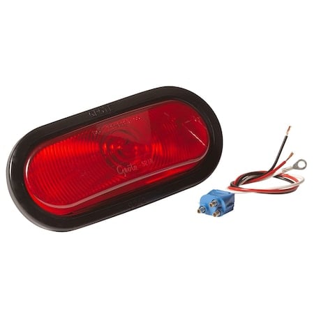 Stop/Turn/Tail Light, Oval, Red, 6-1/4