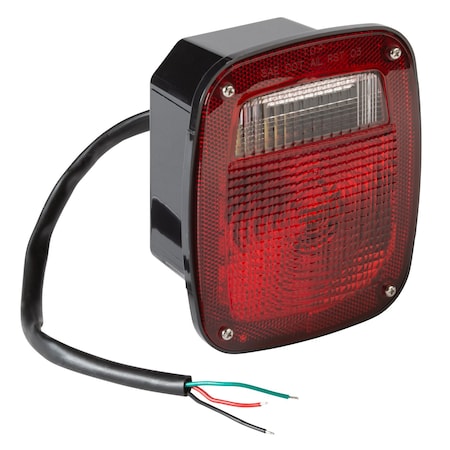 Stop/Turn/Tail Light, Square, Red, 5-3/4
