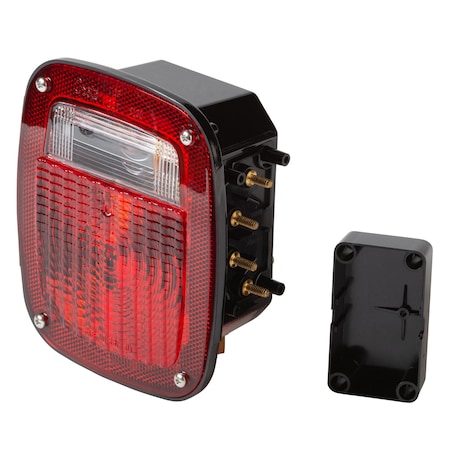 Stop/Turn/Tail Light, Square, Red, 5-3/4
