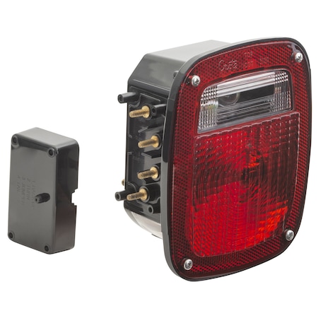 Stop/Turn/Tail Light, Square, Red, 5-3/4