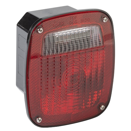 Stop/Turn/Tail Light, Square, Red, 5-3/4