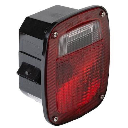 Stop/Turn/Tail Light, Square, Red, 5-3/4