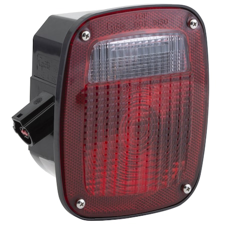 Stop/Turn/Tail Light, Square, Red, 5-3/4
