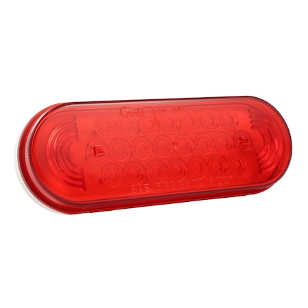 Stop/Turn/Tail Light, Oval, Red, 6-1/2