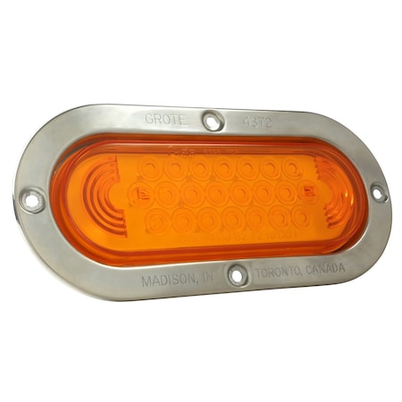 Stop/Turn/Tail Light, Oval, Yellow, 7-1/4