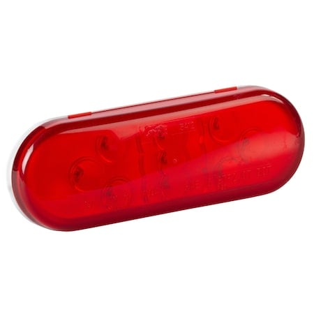 Stop/Turn/Tail Light, Oval, Red, 6-1/2