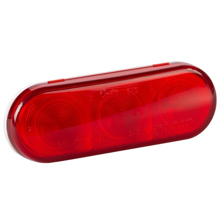 Stop/Turn/Tail Light, Oval, Red, 6-1/2