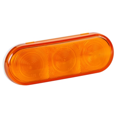 Stop/Turn/Tail Light, Oval, Yellow, 6-1/2