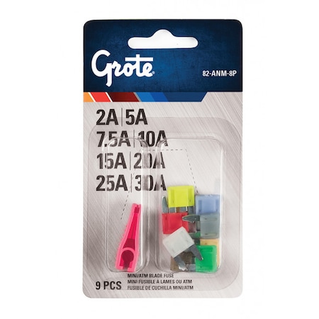 Mini Fuse Assortment and Puller, PK9 MPN:82-ANM-8P
