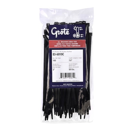 Standard Tie, Black, 11.1 in, 50lb, PK100 MPN:83-6021C