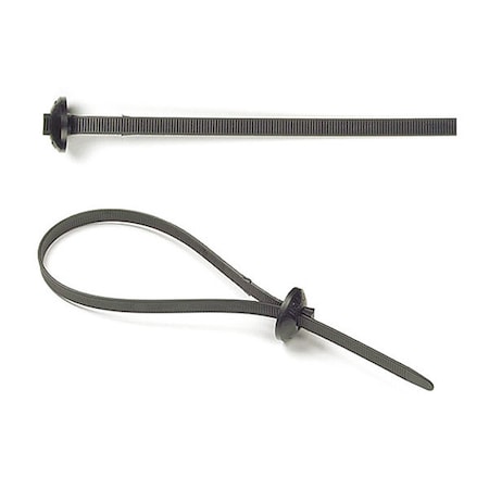 Button Head Tie, Black, 9.6