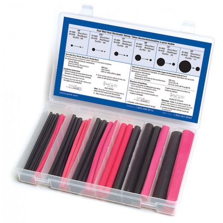 Shrink Tubing Kit, Dual Wall, Blk/Red, PK50 MPN:83-6505