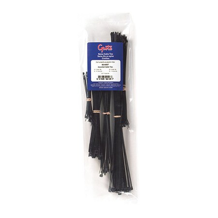 Standard Cable Tie Assort, Black, PK125 MPN:83-6507