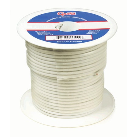 Sxl Wire, 16 Gauge, White, 100 ft. Spool MPN:87-2007