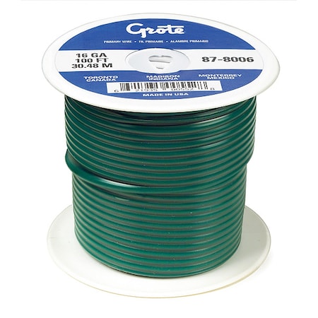Automotive Cable, 16 AWG, Green, 100 ft MPN:87-8206
