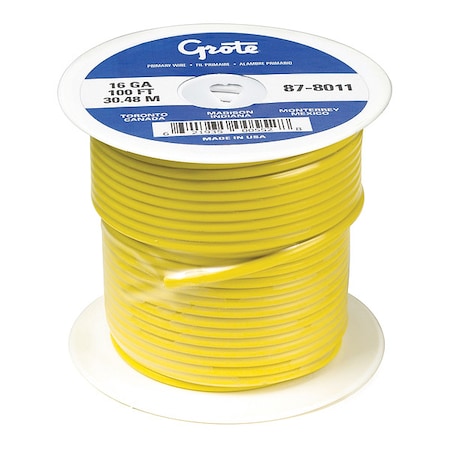 Automotive Cable, 18 AWG, Yellow, 100 ft MPN:87-9211