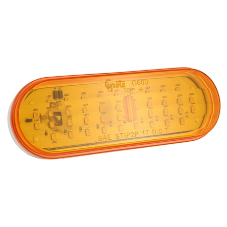 Stop/Turn/Tail Light, Oval, Yellow, 6-1/2