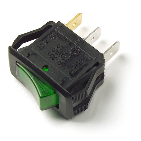 Rocker Switch, On/Off, Green, 20A MPN:82-1903