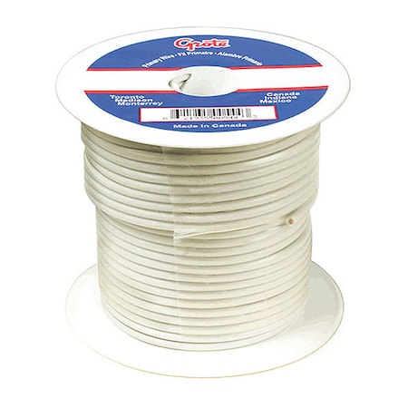 Primary Wire, GPT, 10 AWG, Copper, White, PVC Jacket, Stranded MPN:87-5007