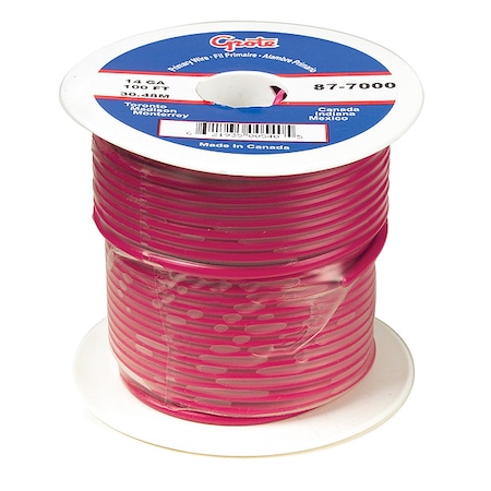 Primary Wire, GPT, 16 AWG, 1C C, Red, PVC, Stranded, 60V, 100 ft. MPN:87-8000