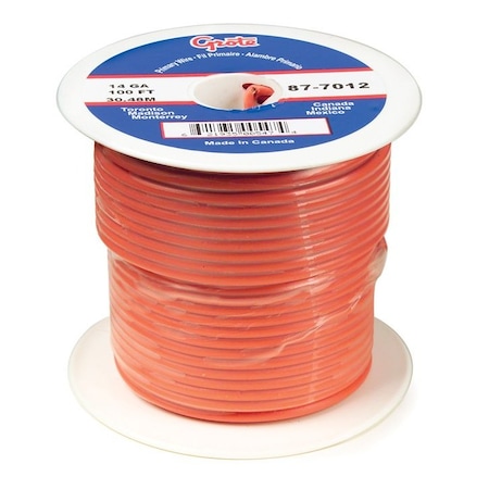 Primary Wire, GPT, 18 AWG, Copper, Orange, PVC Jacket, Stranded MPN:87-9012