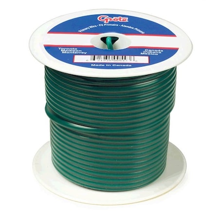 Primary Wire, GPT, 14 AWG, Copper, Green, PVC Jacket, Stranded MPN:88-7006
