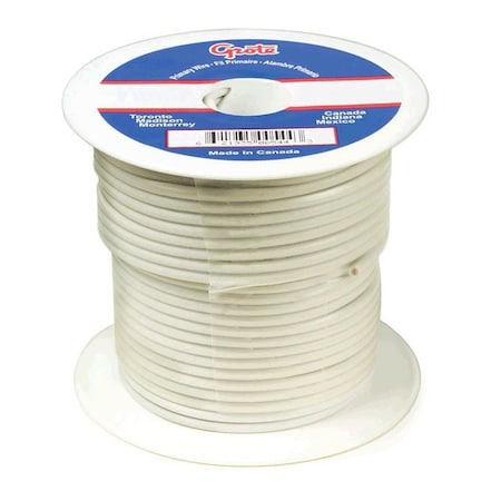 Primary Wire, GPT, 16 AWG, Copper, White, PVC Jacket, Stranded MPN:88-8007