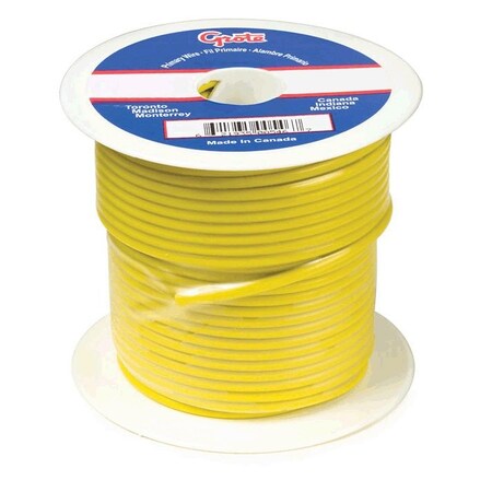Primary Wire, GPT, 16 AWG, Copper, Yellow, PVC Jacket, Stranded MPN:88-8011