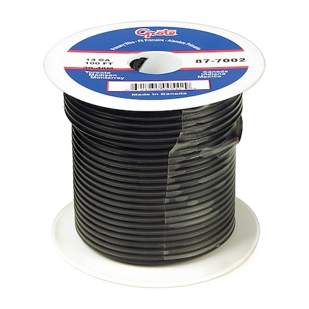 Primary Wire, GPT, 12 AWG, Copper, Black, PVC Jacket, Stranded MPN:89-6002