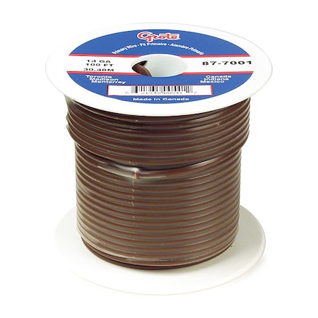 Primary Wire, GPT, 16 AWG, Copper, Brown, PVC Jacket, Stranded MPN:89-8001